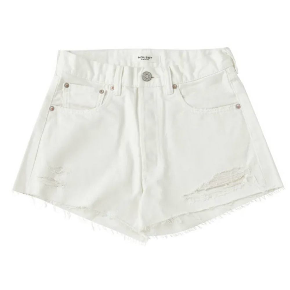 Moussy Ransomville White Jean Shorts